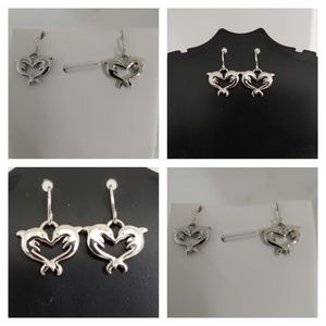 NWOT Dolphin hearts earrings
